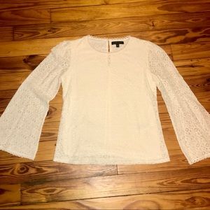 Off white lace long sleeve top